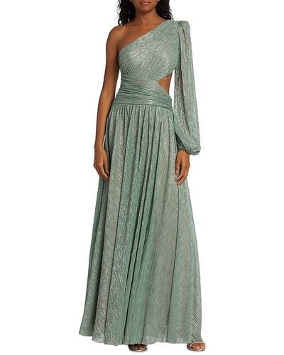 PATBO One Shoulder Metallic Gown - Green