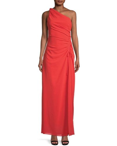 Emanuel Ungaro Oriana Ruched One Shoulder Gown - Red