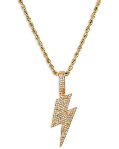 Anthony Jacobs 18K Goldplated & Stimulated Diamond Pendant Necklace - Metallic