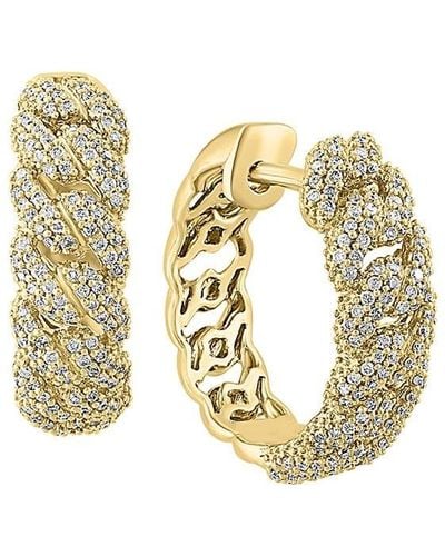 Effy 14k Yellow Gold & 0.56 Tcw Diamond Chain Hoop Earrings - Metallic