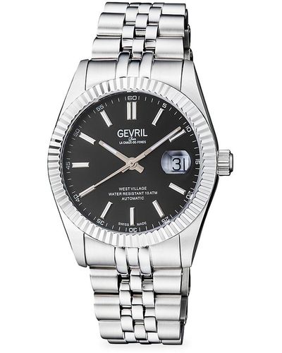 Gevril West Village 40Mm Stainless Steel Automatic Watch - Gray