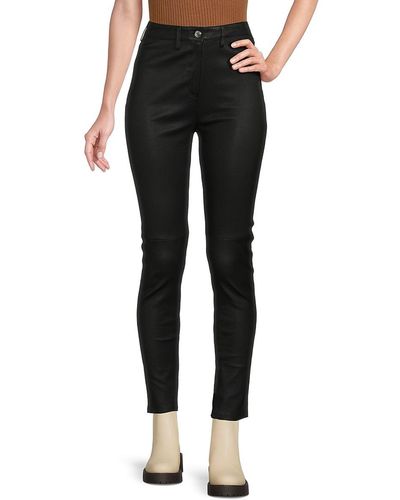 IRO Aroya Leather Skinny Trousers - Black