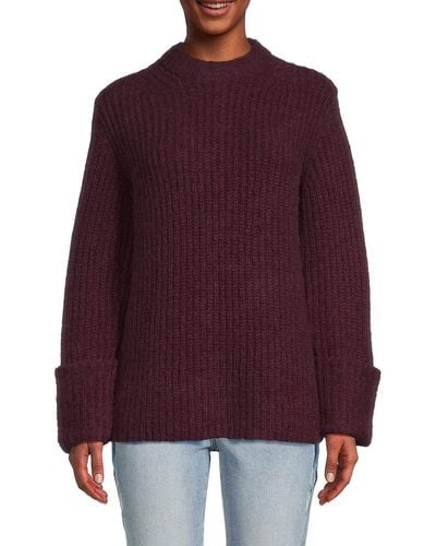 Vince Wool & Alpaca Blend Ribbed Sweater - Purple