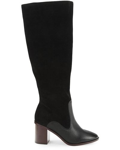Splendid Mary Suede Mid Calf Boots - Black