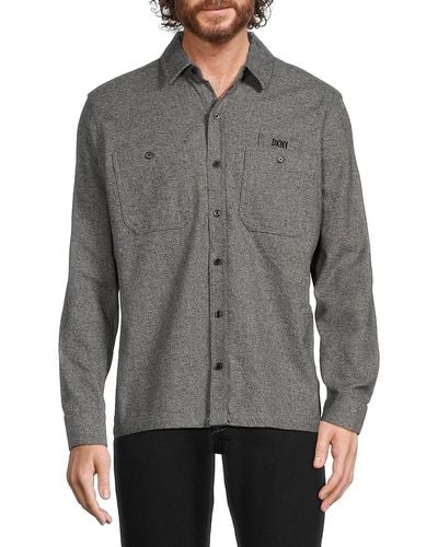 DKNY 'Seneca Textured Logo Shirt - Gray
