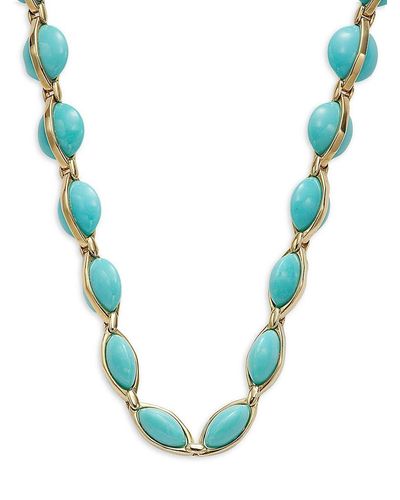 Ippolita 18k Yellow Goldplated & Turquoise Beaded Rope Necklace - Blue
