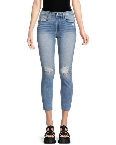 Joe's Jeans Skinny Fit High Rise Whiskered Cropped Jeans - Blue