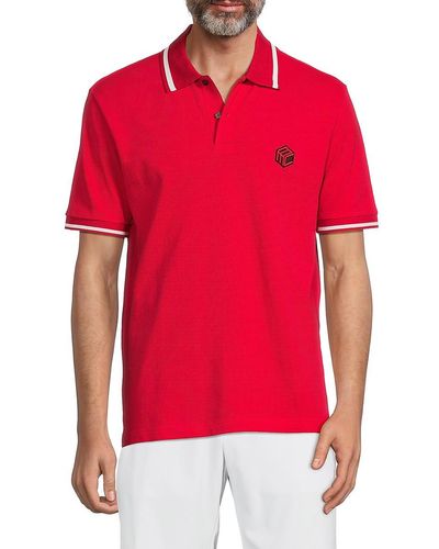 MCM Golf In The City Vintage Monogram Polo Shirt In Organic Cotton in Gray  for Men