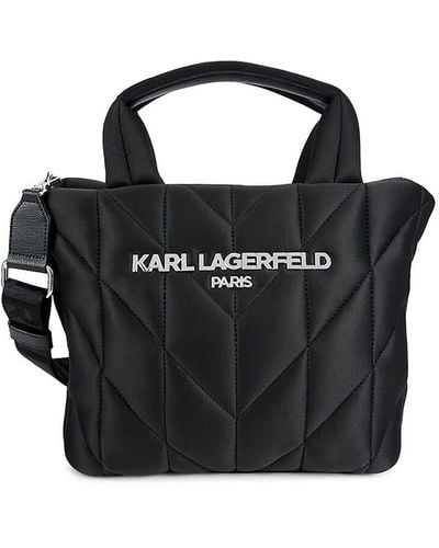 Karl Lagerfeld Medium Voyage Quilted Crossbody Bag - Black