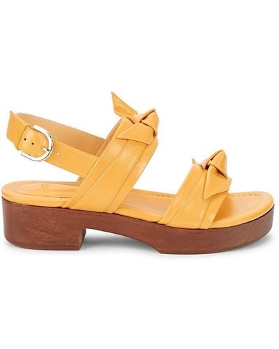 Alexandre Birman Clarita Leather Knotted Sandals - Yellow