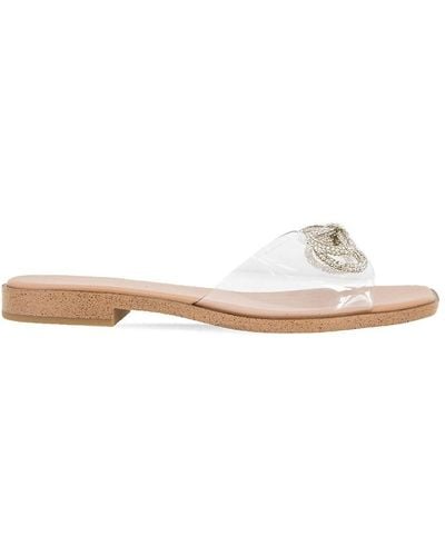 BCBGeneration Laffi Embellished Flat Sandals - White