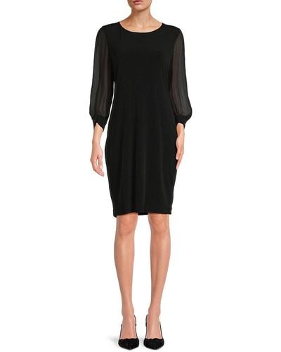 Calvin Klein Puff Sleeve Sheath Dress - Black