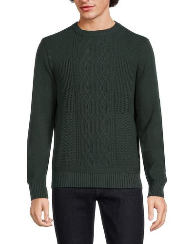 Ben Sherman 'Crewneck Cable Knit Sweater - Green
