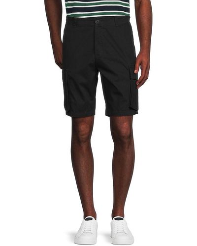French Connection Solid Cargo Shorts - Black