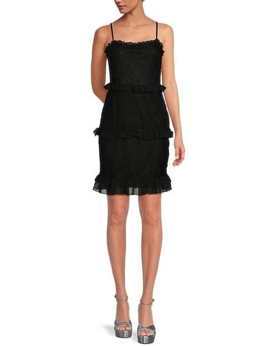 Bebe Ruffle Mini Dress - Black