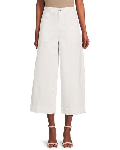 Joe's Jeans Cleo High Rise Cropped Wide Leg Jeans - White