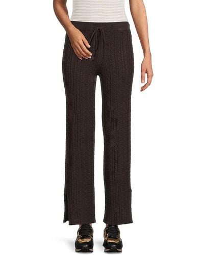 Heartloom Sandy High Rise Cable Knit Pants - Black