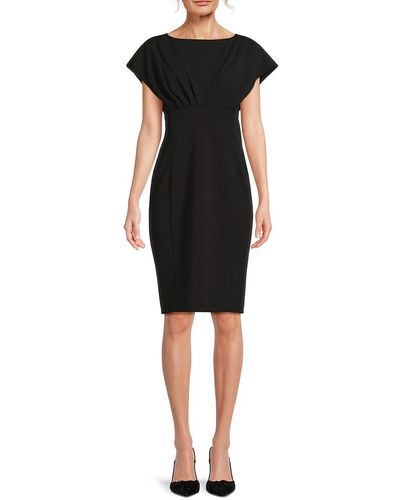 Calvin Klein Knee Length Sheath Dress - Black