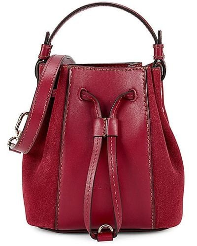 Furla Leather Bucket Bag - Red