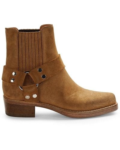 RE/DONE Suede Leather Booties - Brown