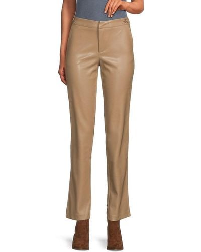 LBLC The Label Chloe Faux Leather Trousers - Natural