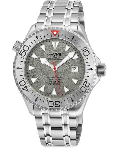Gevril Hudson Yards 43mm Stainless Steel Automatic Bracelet Watch - Grey