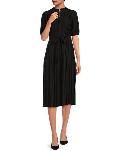Sharagano Pleated Midaxi Dress - Black