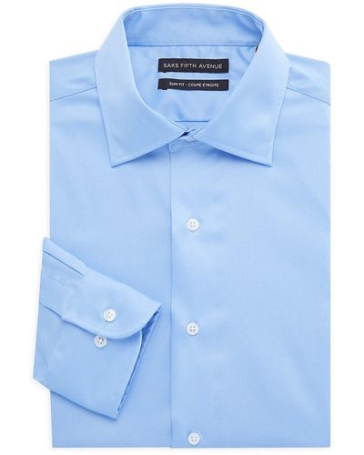 Saks Fifth Avenue Slim Fit Dress Shirt - Blue