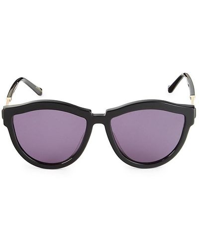 Karen Walker Harvest Hybrid 57mm Round Sunglasses - Purple