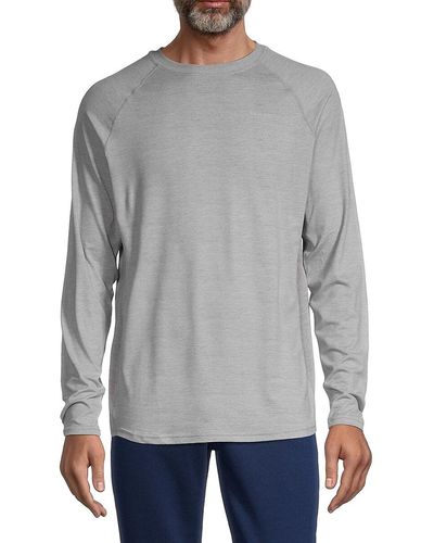 Tahari 'Heathered Long-Sleeves T-Shirt - Gray