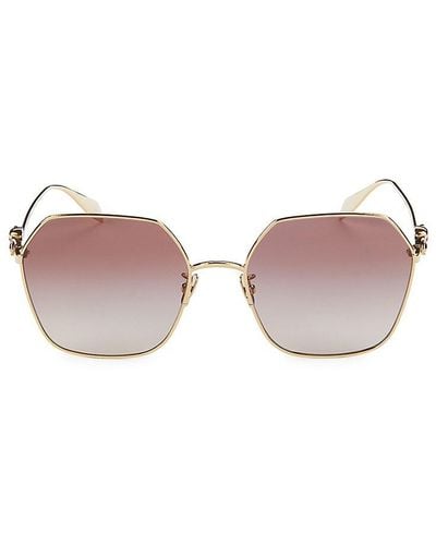 Alexander McQueen 61mm Embellished Geometric Sunglasses - Pink