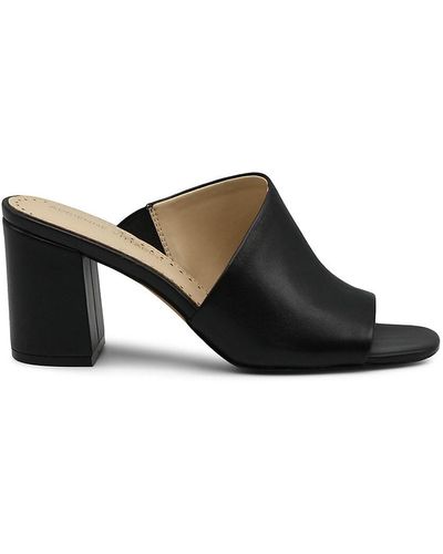 Adrienne Vittadini Albi Block Heel Mules - Black