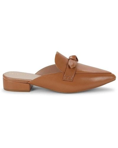 Cole Haan Piper Leather Bow Mules - Brown