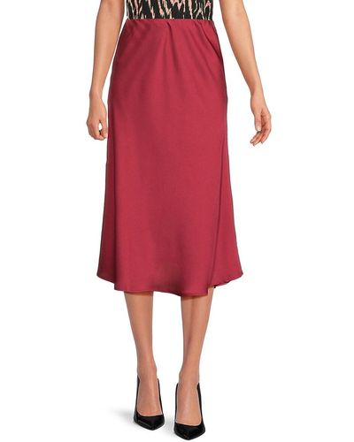 Adrianna Papell 'Satin A-Line Skirt - Red