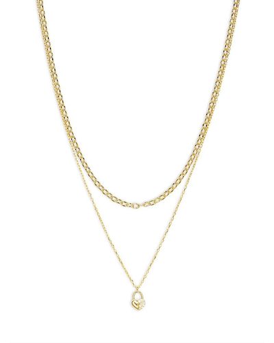 Argento Vivo 18k Yellow Goldplated Sterling Silver Heart Layered Chain Necklace - Metallic