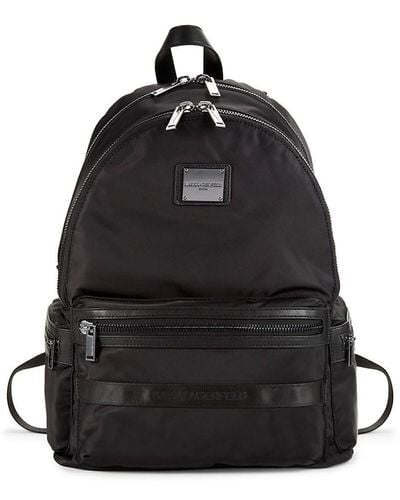 Karl Lagerfeld Dual Zip Logo Backpack - Black