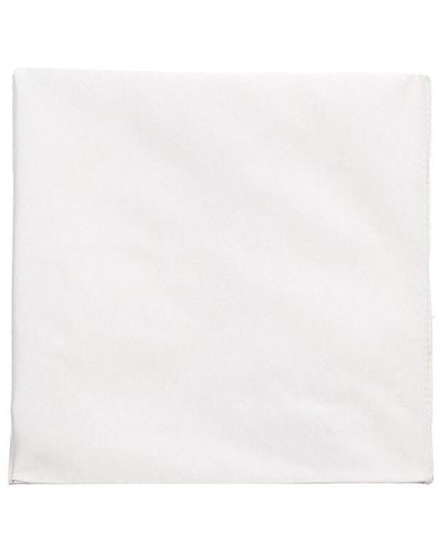 BOSS Solid Silk Pocket Square - White
