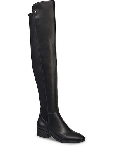French Connection Perfect Faux Leather Knee High Boots - Black
