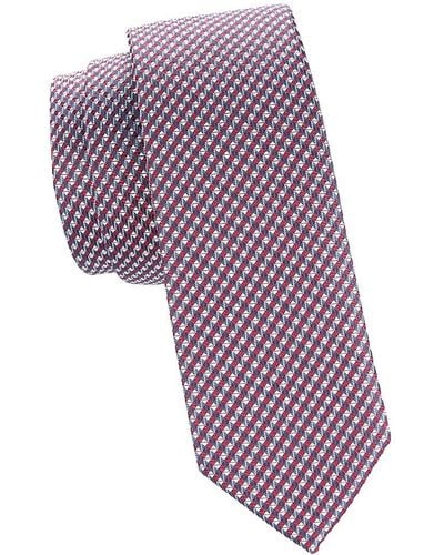 BOSS Geometric Silk Blend Tie - Purple