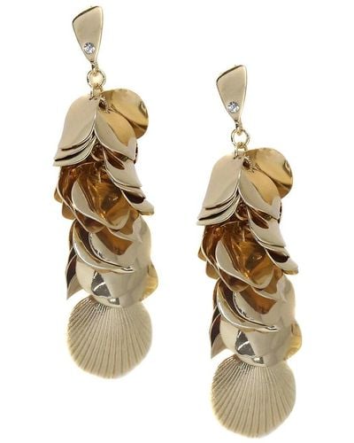Ettika 18K Goldplated & Glass Shell Dangle Earrings - Metallic