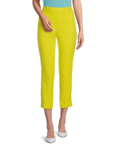 DKNY Essex Straight Leg Ankle Trousers - Yellow