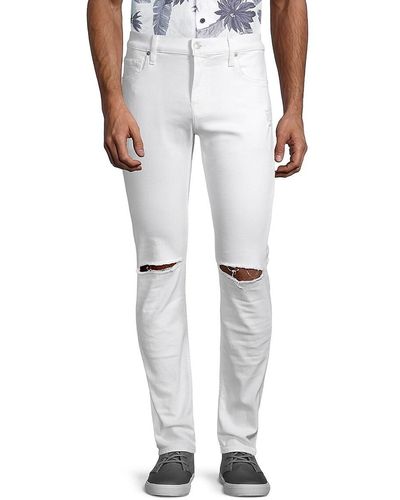 7 For All Mankind Paxtyn Clean Pocket Skinny-fit Ripped Jeans - White