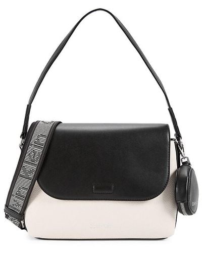 Calvin Klein Millie Two Tone Shoulder Bag - Black