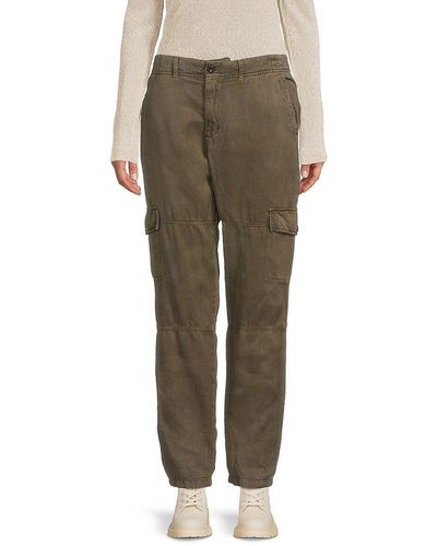 Cloth & Stone Linen Blend Cargo Pants - Green