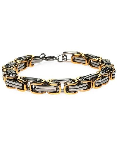 jean claude Two Tone Stainless Steel Link Chain Bracelet - Metallic