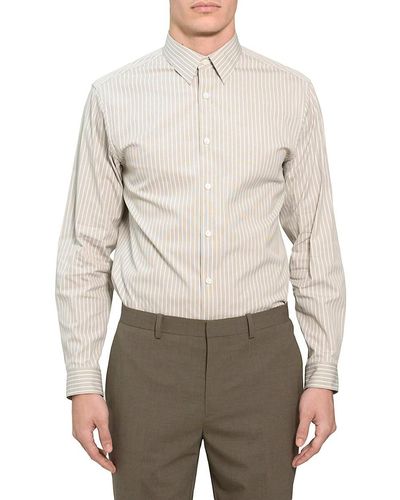 Theory Striped Button-up Shirt - Grey