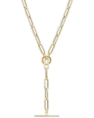 Saks Fifth Avenue 14k Yellow Gold Paperclip Chain Y Necklace - Metallic