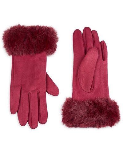 Surell Faux Fur Gloves - Pink