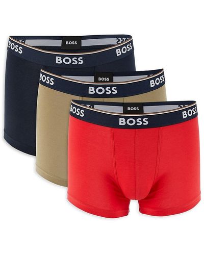BOSS 3-pack Logo Waist Boxer Briefs - Red