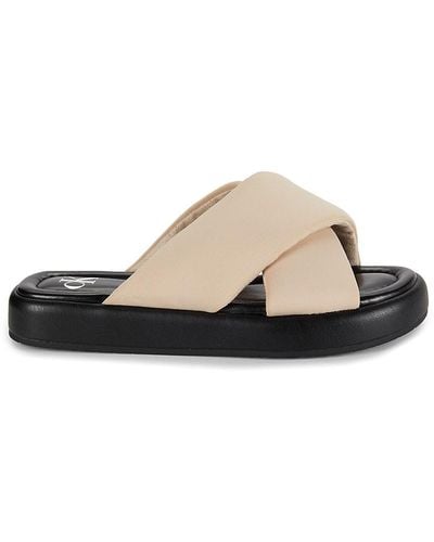 Calvin Klein Evey Contrast Platform Sandals - Natural